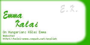 emma kalai business card