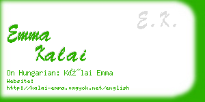 emma kalai business card